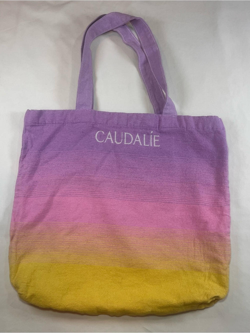 Caudalie Purple Pink Yellow Ombre Cotton Tote